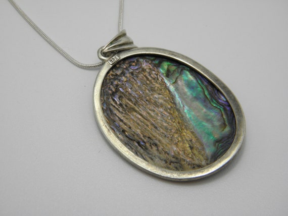 Solid 925 Sterling Silver Large Abalone Shell Pen… - image 4