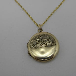 Solid 9ct Gold & Rolled Gold Locket Pendant Necklace 16/18/20 Inch Lovely Vintage Condition