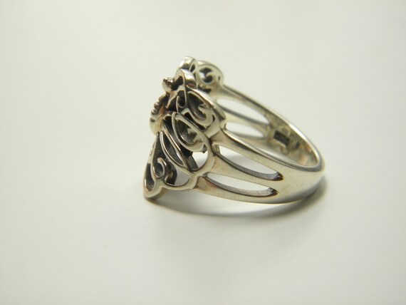 Sterling Silver Butterfly Pattern Ring UK Size K … - image 5