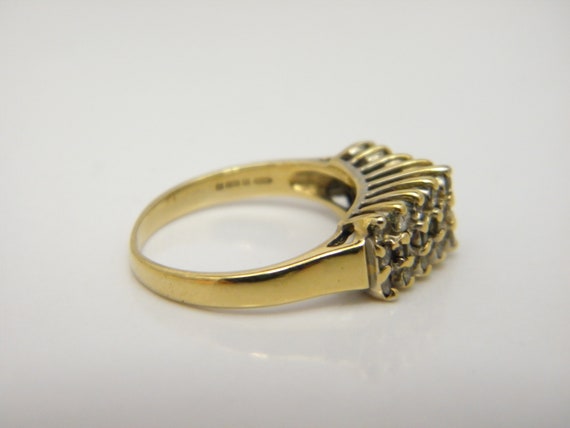 Solid 14ct Gold White Diamond Gallery Keeper Ring UK Size J 1/2 US Size 5 Lovely Vintage Condition Heavy View 5