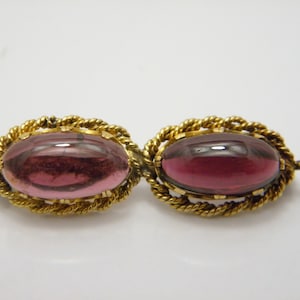 Solid 18ct Gold Madagascan Garnet Brooch Pin Lovely Vintage Condition FREE post