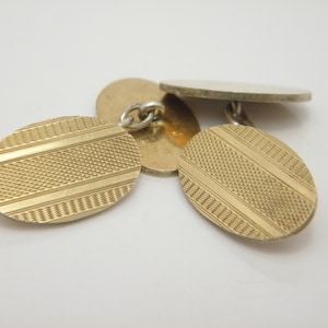 9ct Gold and Sterling Silver HG+S "SPARTA" Cuff Links Lovely Vintage Condition Free Post