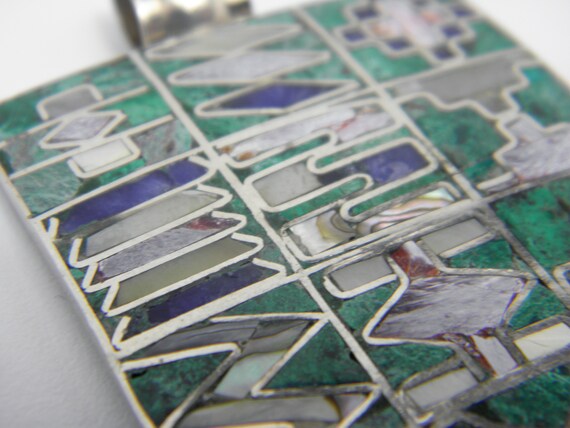 Versatile Solid 950 Silver Gemstone Brooch/Pendan… - image 4