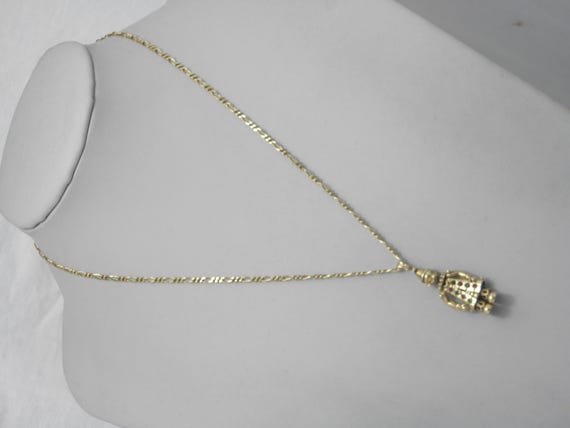 UNIQUE Solid 9ct Gold Ruby & Emerald Clown Pendan… - image 8