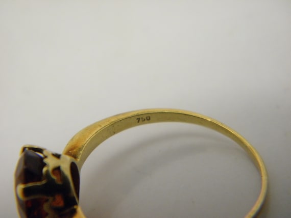 Solid 18ct Gold Citrine Solitaire Ring UK Size Q … - image 7