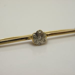 Solid 9ct Gold Victorian Diamond Brooch Pin Lovely Vintage Condition FREE post