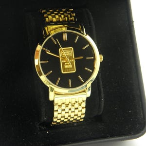 CREDIT SUISSE 腕時計 gold ingot 1g 999.9 Credit Suisse Gold Plated Stainless Steel 1.0g Fine Gold 999.9
