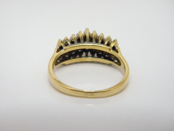 Solid 14ct Gold White Diamond Gallery Keeper Ring UK Size J 1/2 US Size 5 Lovely Vintage Condition Heavy View 6