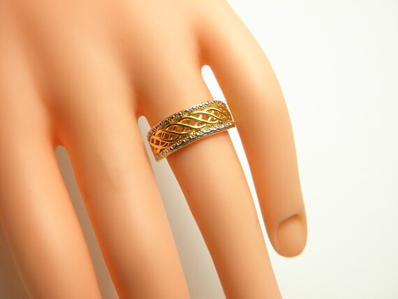 18ct Gold Celtic/Wedding Ring Solid 925 Silver UK… - image 9