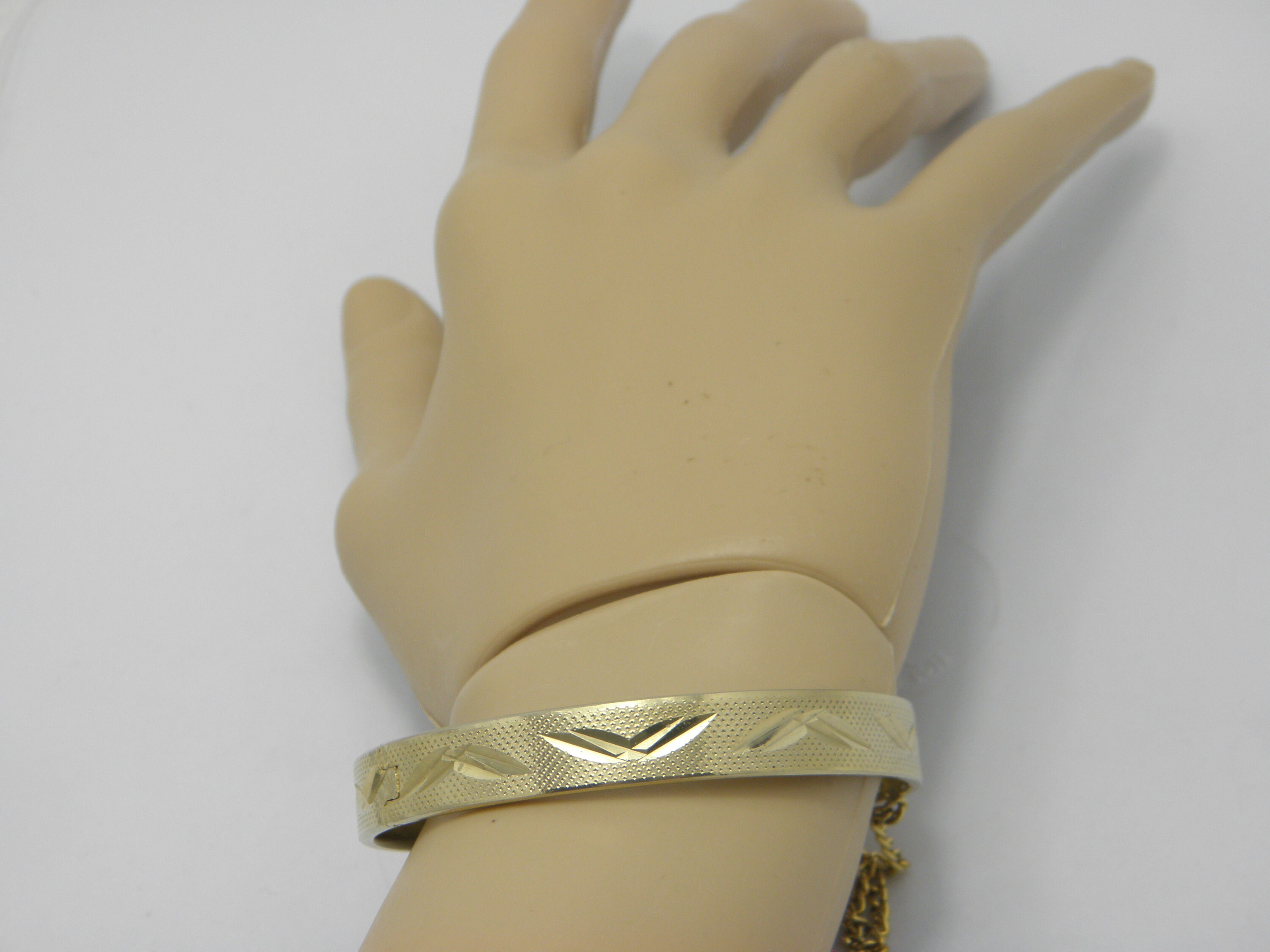 18ct Gold RGP Diamond Cut Bangle Lovely Vintage Condition HEAVY - Etsy