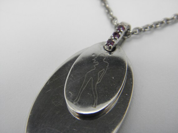 Solid 925 Sterling Silver Ruby & Diamond Lady Dog… - image 2