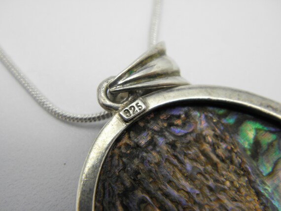 Solid 925 Sterling Silver Large Abalone Shell Pen… - image 5