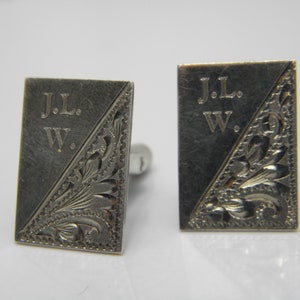 Solid 925 Sterling Silver J.L.W Vintage Cuff Links Lovely Vintage Condition Free Post