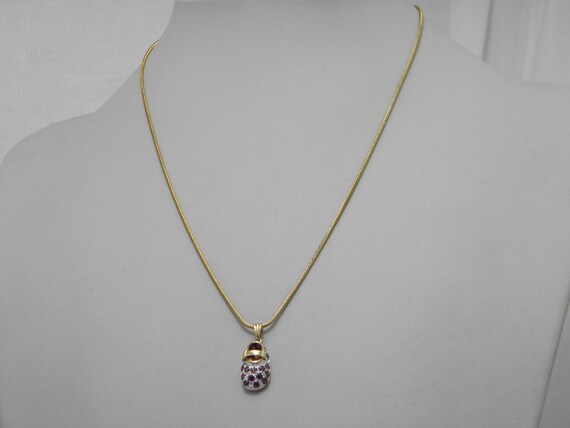 Solid 9ct Yellow Gold Ruby Shoe Pendant Necklace … - image 8