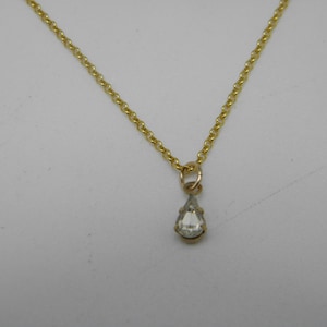 Solid 9ct Gold White Gemstone Pendant Necklace 16/18/20 Inch Lovely Vintage Condition