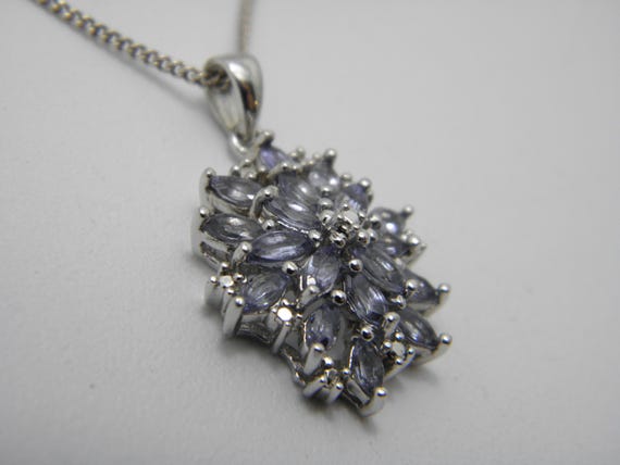 Solid 925 Sterling Silver Tanzanite Snowflake Pen… - image 3