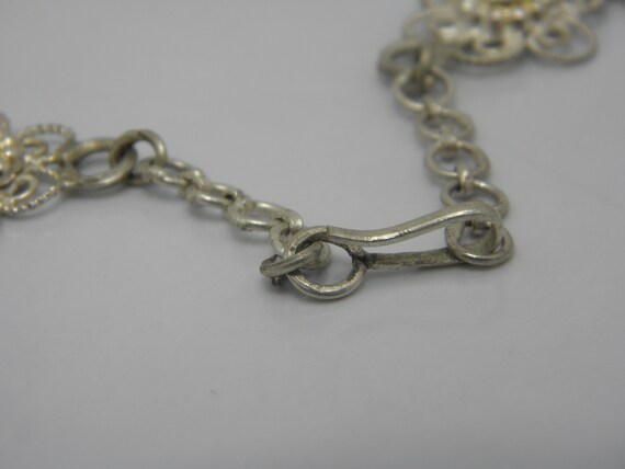 LARGE Solid 925 Sterling Silver Pierced Necklace … - image 8