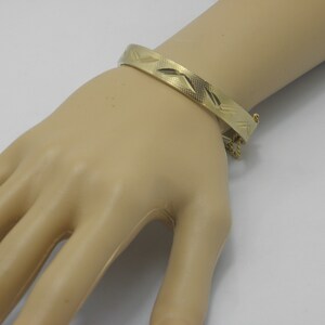 18ct Gold RGP Diamond Cut Bangle Lovely Vintage Condition HEAVY - Etsy