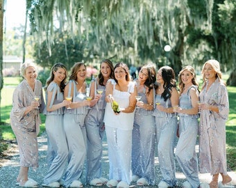 Handmade Linen Bridesmaid Pajama Set, Bachelorette Party PJs