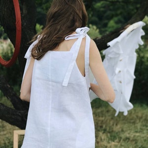 White linen dress/ White linen summer dress/ Linen summer dress /White linen maxi dress/ Soft linen dress/Linen sleep dress/ Slip dress