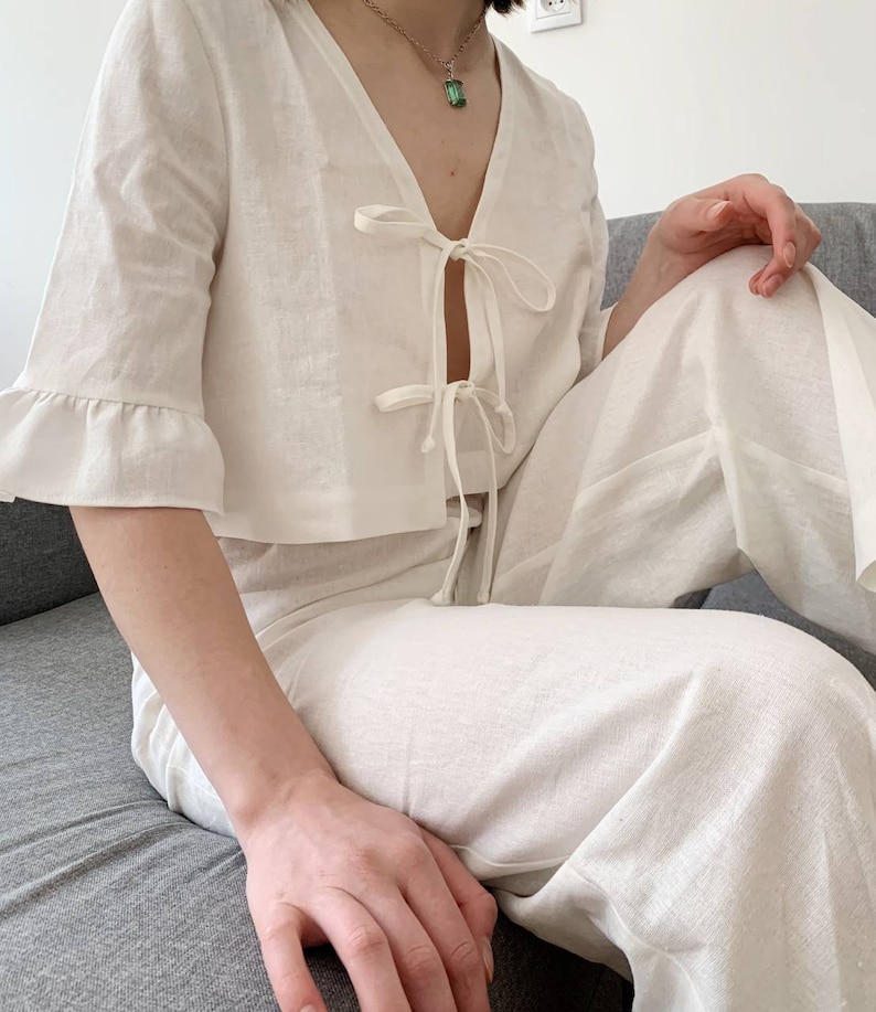 Linen Pajamas/ Linen Pajama/bachelorette Pajamas /linen Etsy