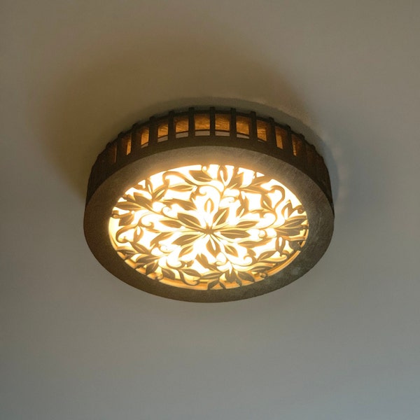Lampe en bois découpé au laser fichier vectoriel numérique dxf format svg