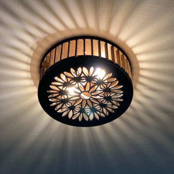 Lampe en bois découpée au laser fichier vectoriel numérique format dxf svg