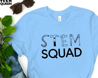 STEM Squad Teacher T-Shirt, Science Technology Engineering Math Tee