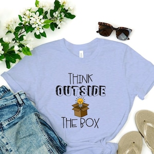 Maglietta Think Outside The Box, maglietta dell'insegnante, STEM, maglietta dell'insegnante