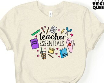 Teacher Tshirt Teacher Essentials Tshirts for Teachers, tees, classroom gifts, teach