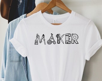 Maker Teacher Shirt, STEM T-Shirt STEAM librarian makerspace
