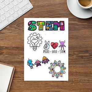 STEM Sticker Sheet, Teacher Stickers