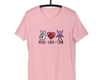 STEM Shirt, Peace Love STEM Teacher Tee