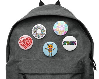 STEM Button Pins STEAM Robot Coding Teacher Pin teacher life