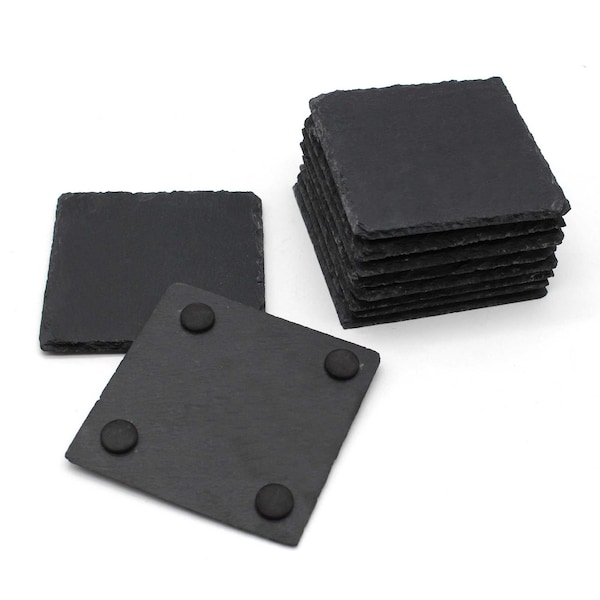 Slate Coasters Square 10cm Personalised Drink Table Mat Wedding Laser Engraving Painting Craft Design Wholesale