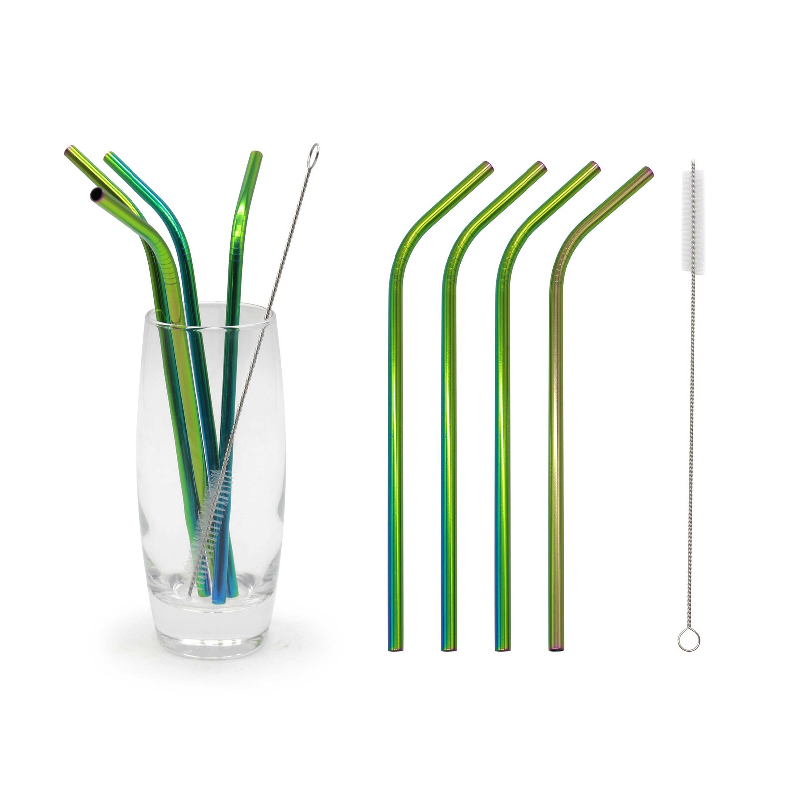 Straws Brush Set Ecofriendly Reusable Stainless Steel Bent Etsy UK
