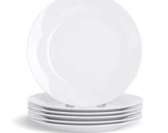 Dinner Plates Set Porcelain White Kitchen Housewarming Gift Microwave Dishwasher Safe Restaurants Catering