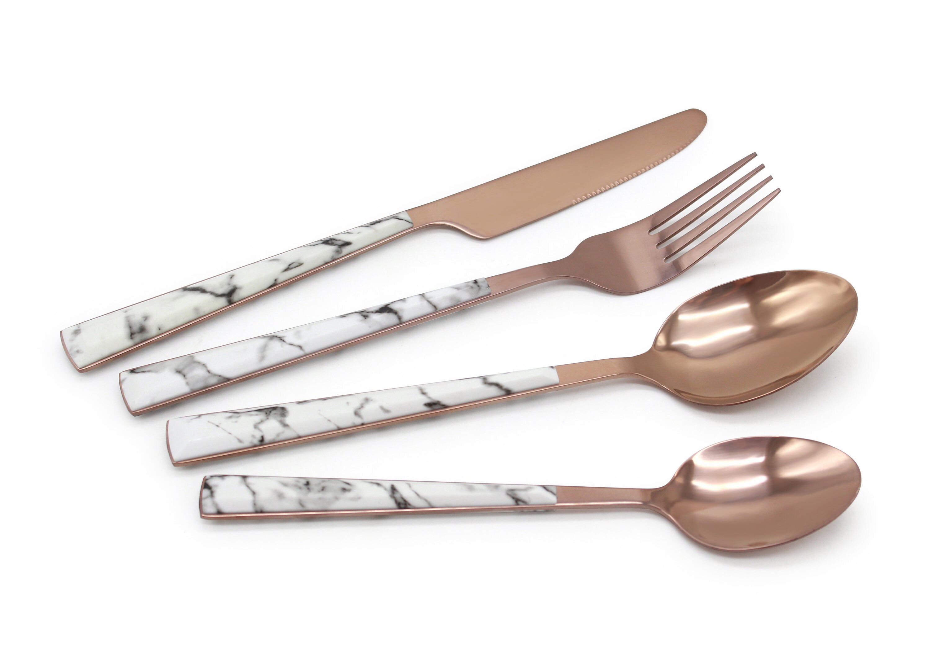Cutlery Sets Rose Gold Stainless Steel Knife Fork Spoon Set Etsy