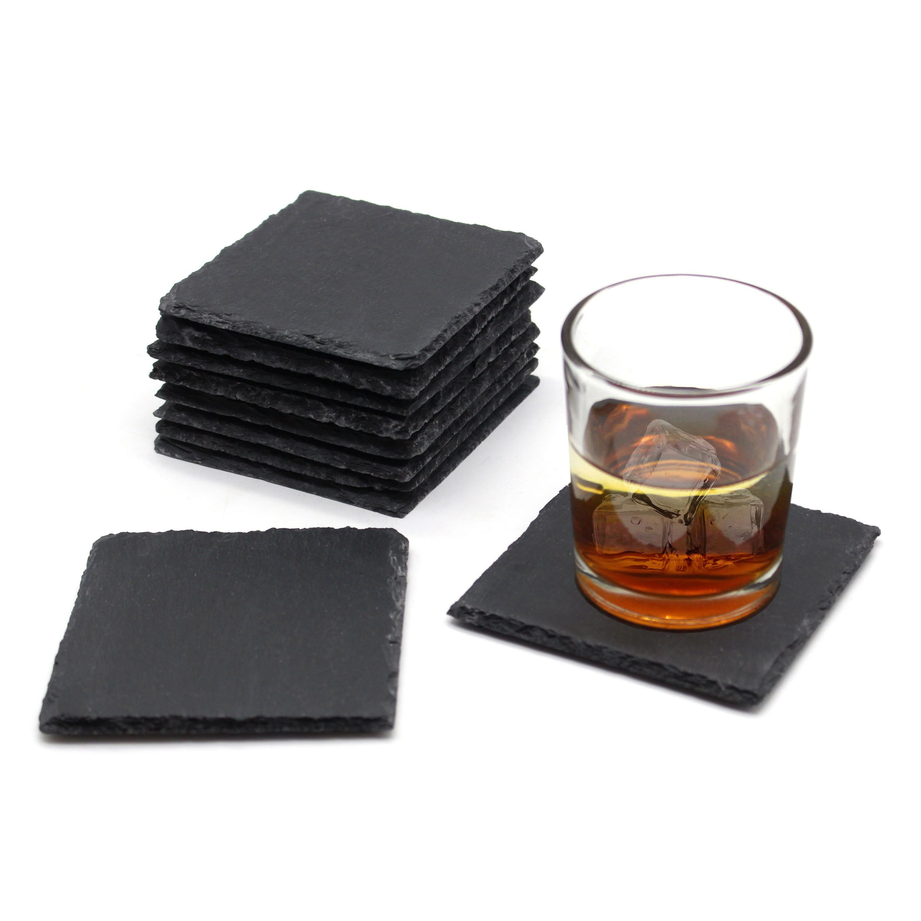 10cm Natural Slate Square Coasters Drink Table Mat Wedding Etsy