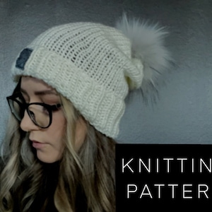 KNITTING PATTERN : Lazybones Signature Toque | hat knitting pattern, beginner hat knitting diy