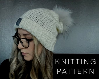 KNITTING PATTERN : Lazybones Signature Toque | hat knitting pattern, beginner hat knitting diy