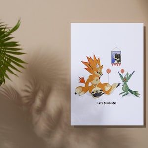 Tarjeta de cumpleaños, aniversario y felicitación inspirada en Final Fantasy (A5) / Tarjeta de cumpleaños para gamer, videojugador, anime, Moomba