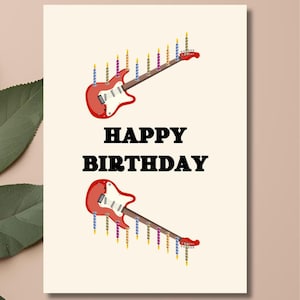 Verjaardagskaart gitarist A5 | Professionele afdruk | Verjaardagskaart voor muziekliefhebber, verjaardagskaart gitaar, verjaardagskaart voor muzikant