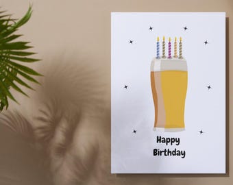 Beer Birthday Card A5: Professional Print, Vegan-Friendly