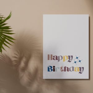 carte de joyeux anniversaire minimaliste | Impression professionnelle | Carte d'anniversaire simple, carte d'anniversaire moderne, carte d'anniversaire tendance, carte d'anniversaire 30 ans