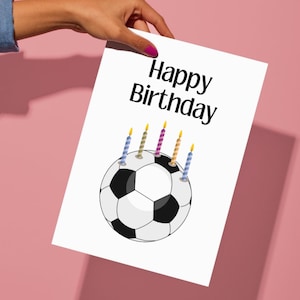Biglietto di auguri di compleanno per tifosi di calcio del Regno Unito A5 / Stampa professionale / Biglietto di auguri di compleanno per amanti del calcio del Regno Unito, biglietto di auguri di compleanno a tema calcio
