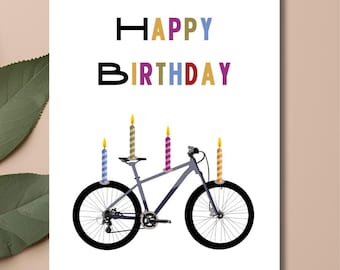 Carte d'anniversaire cycliste A5 | Impression professionnelle |  Carte d'anniversaire vélo, carte d'anniversaire vélo, carte d'anniversaire amateur de vélo, carte d'anniversaire vélo