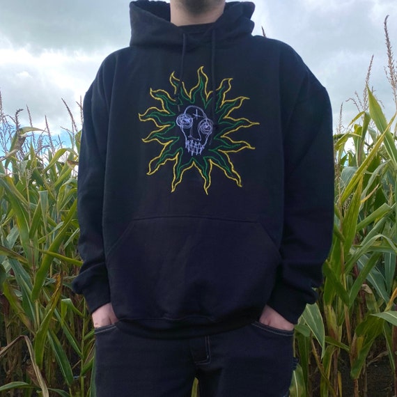 Flaming skull hoodie clearance