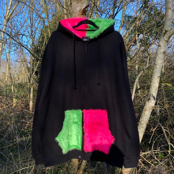 Half zip faux fur hoodie new arrivals