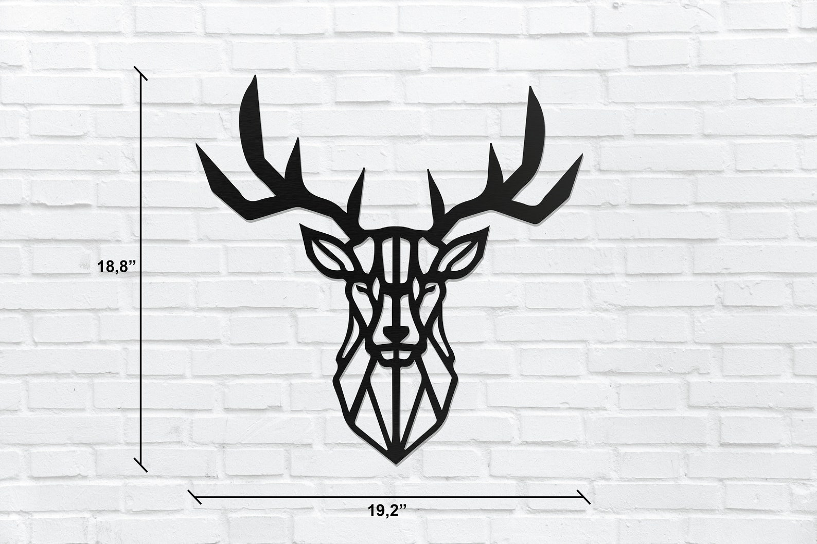 Deer Metal Wall Art Metal Wall Decor Geometric Deer Wall Etsy